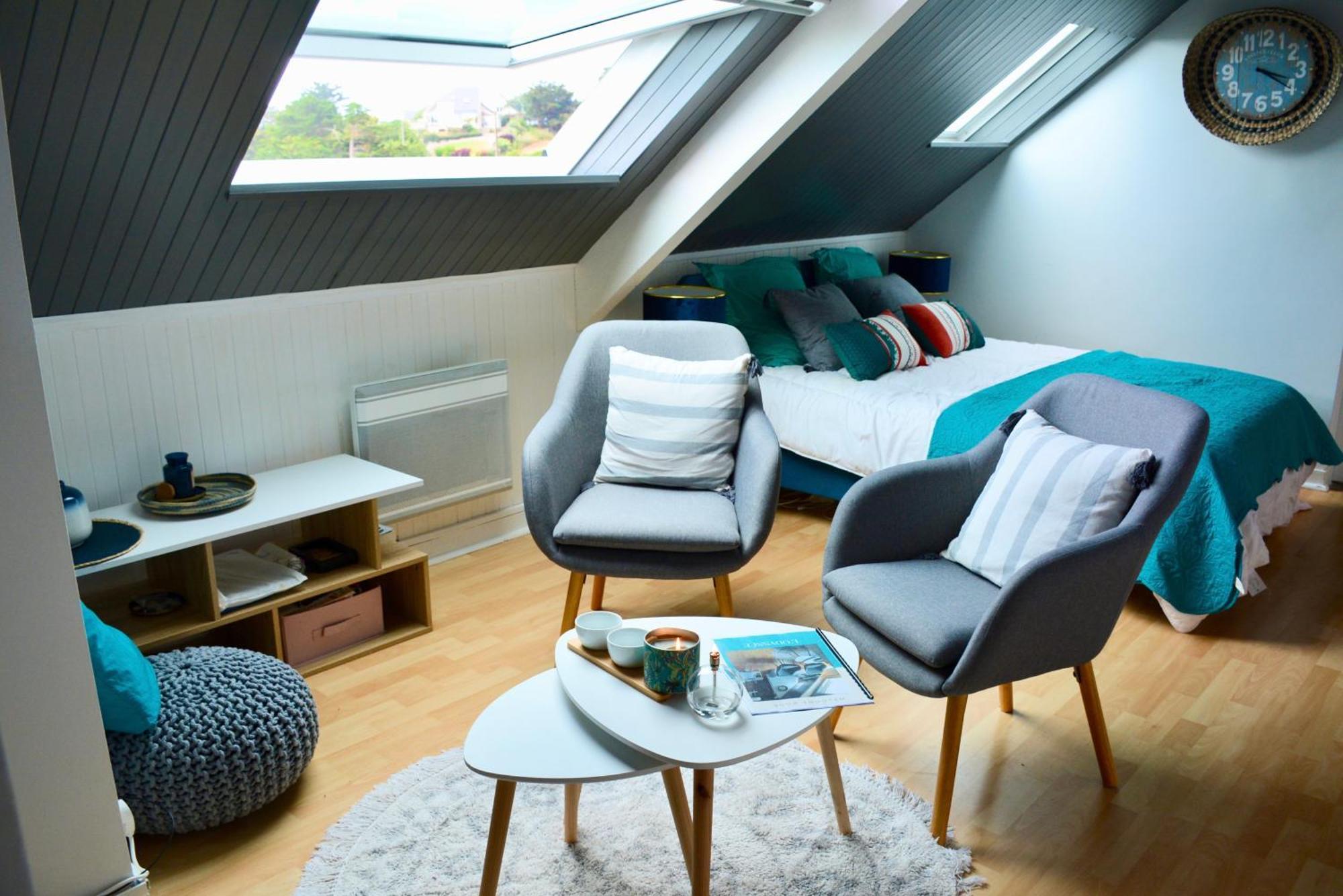 Agreable Cocon Sous Les Toits - Parking - Wifi Leilighet Pleneuf-Val-Andre Eksteriør bilde